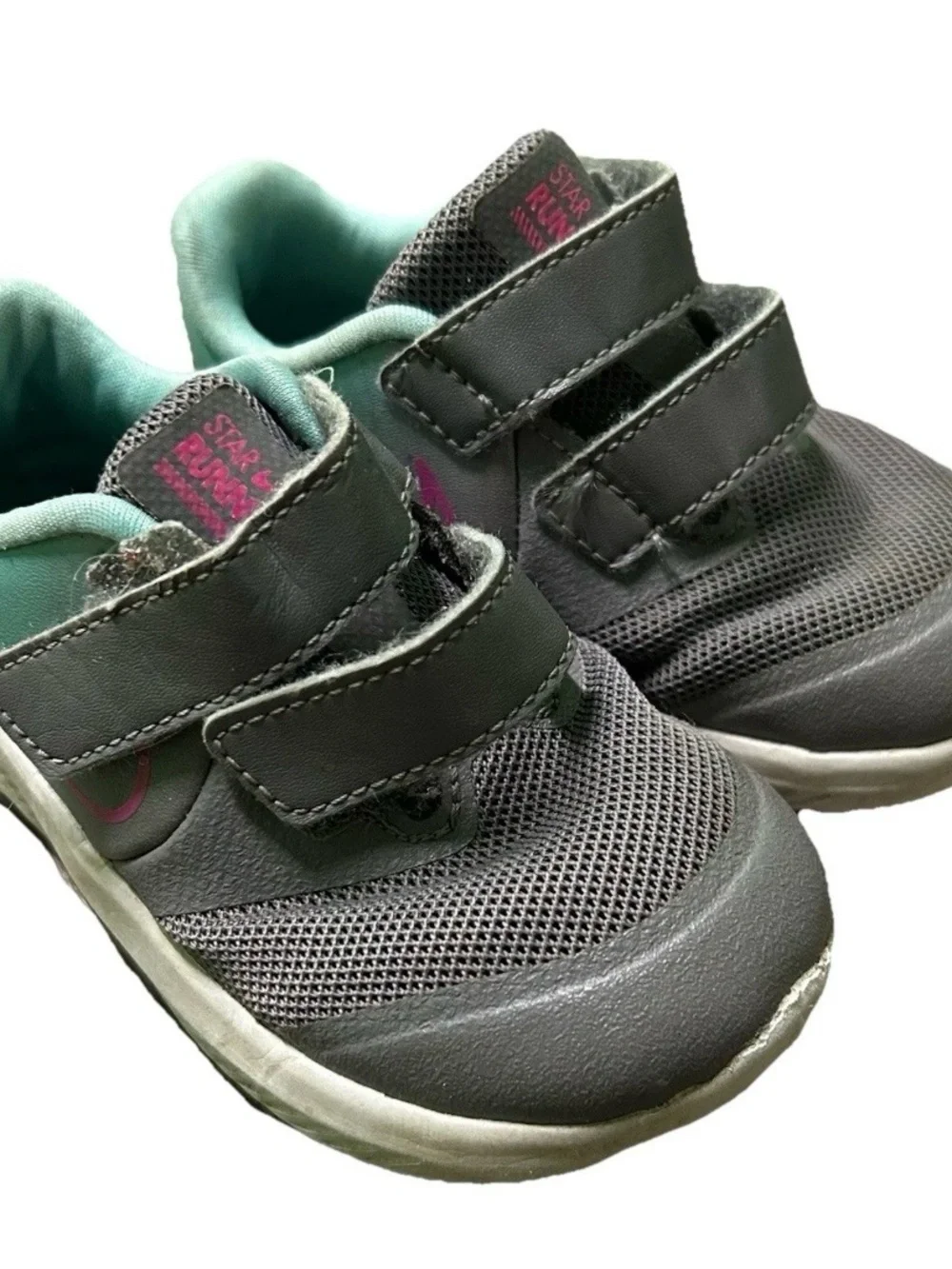 Toddler Girl Nike Star Runner Grey Blue White Sneakers Size 6